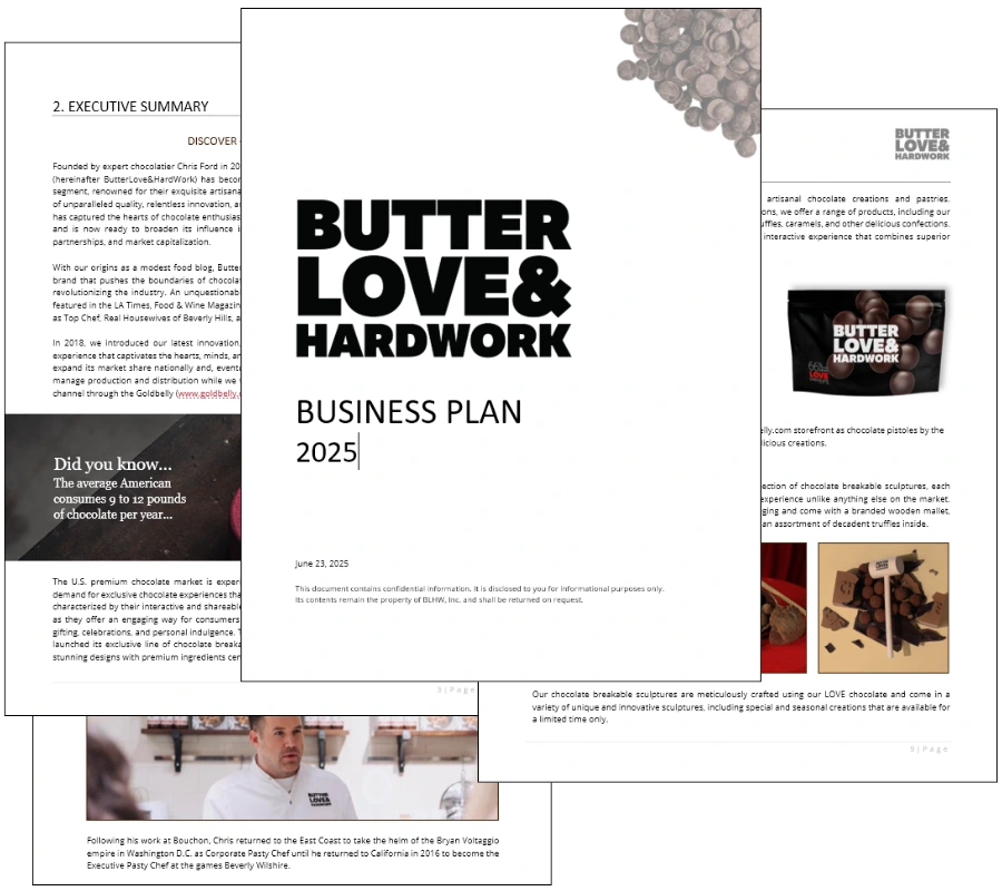 Business Plan for a Celebrity Chef