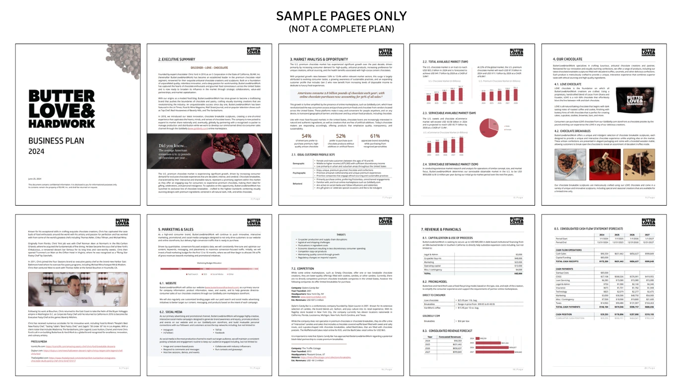 View Our Sample Business Plan for SBA Loans